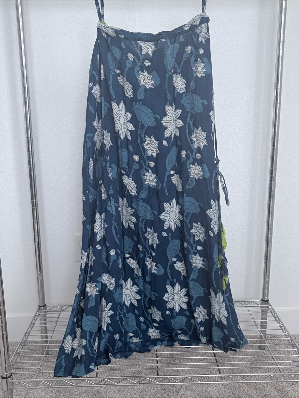 Navy Floral Maxi Skirt - Lightweight